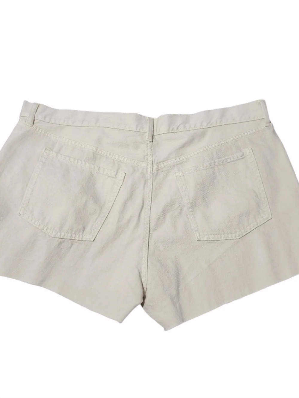 Old Navy Straight Cut Off Jean Shorts Womens Size 20 Beige High Rise Raw Hem